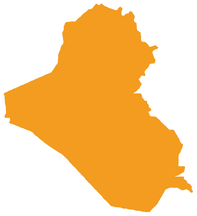 Operation map of Iraq showing 18 governorates